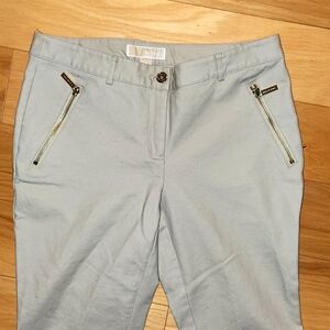 Michael Michael Kors size 6 Skinny Ankle Pant in Tan w/gold zipper pocket detail